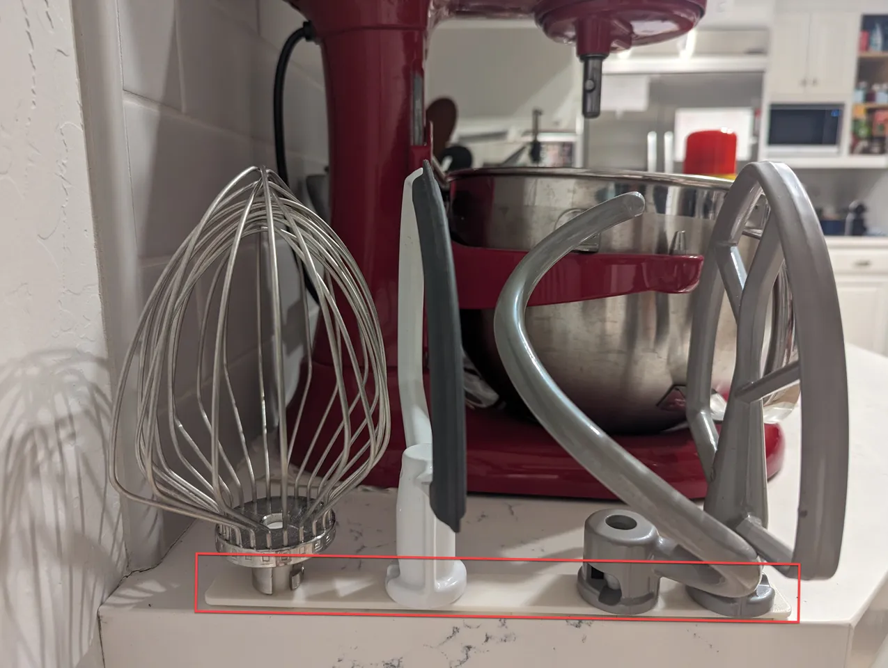 White Kitchenaid Mixer Attachment Hanger Improve the Storage of