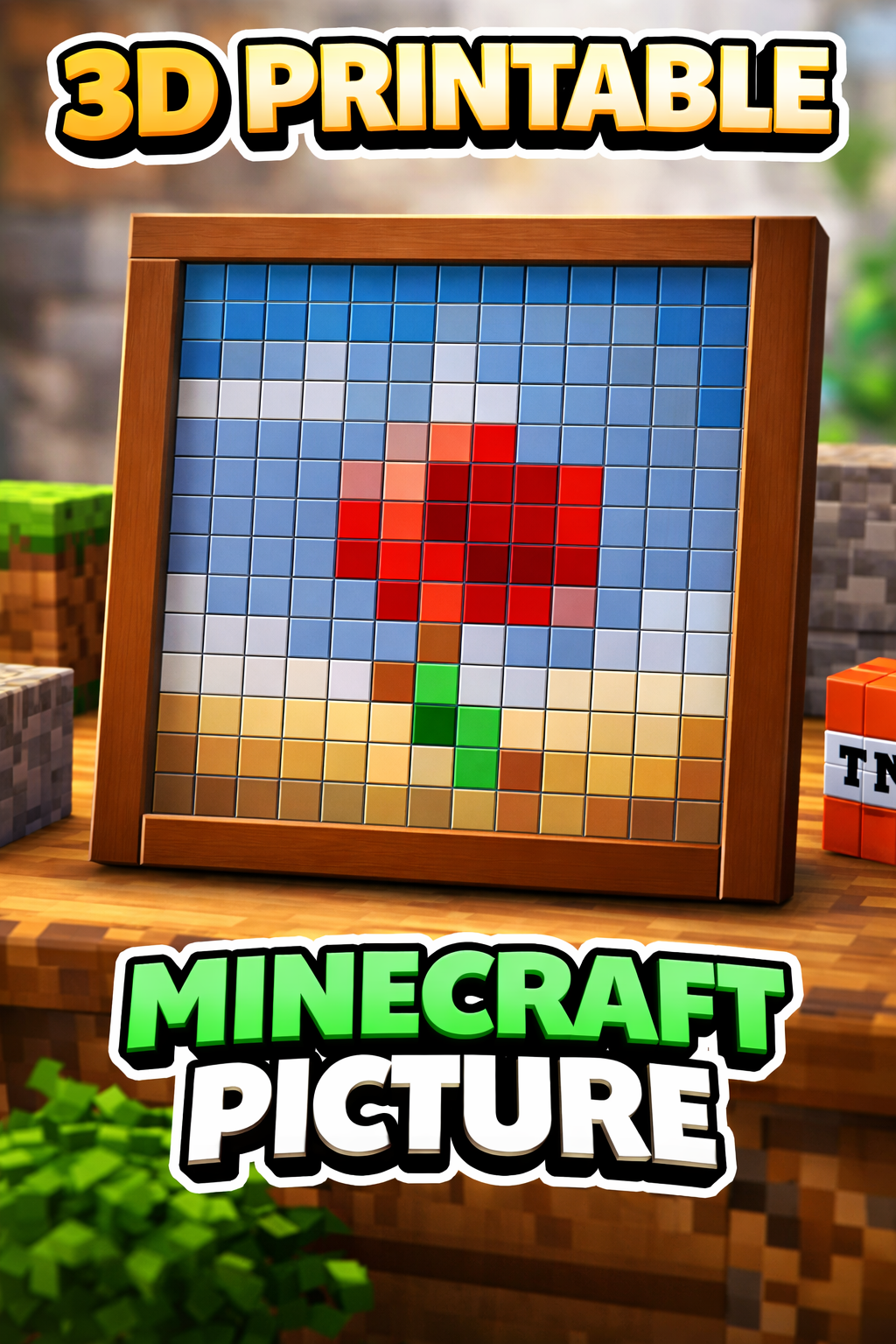 Minecraft Flower Painting 3D model
