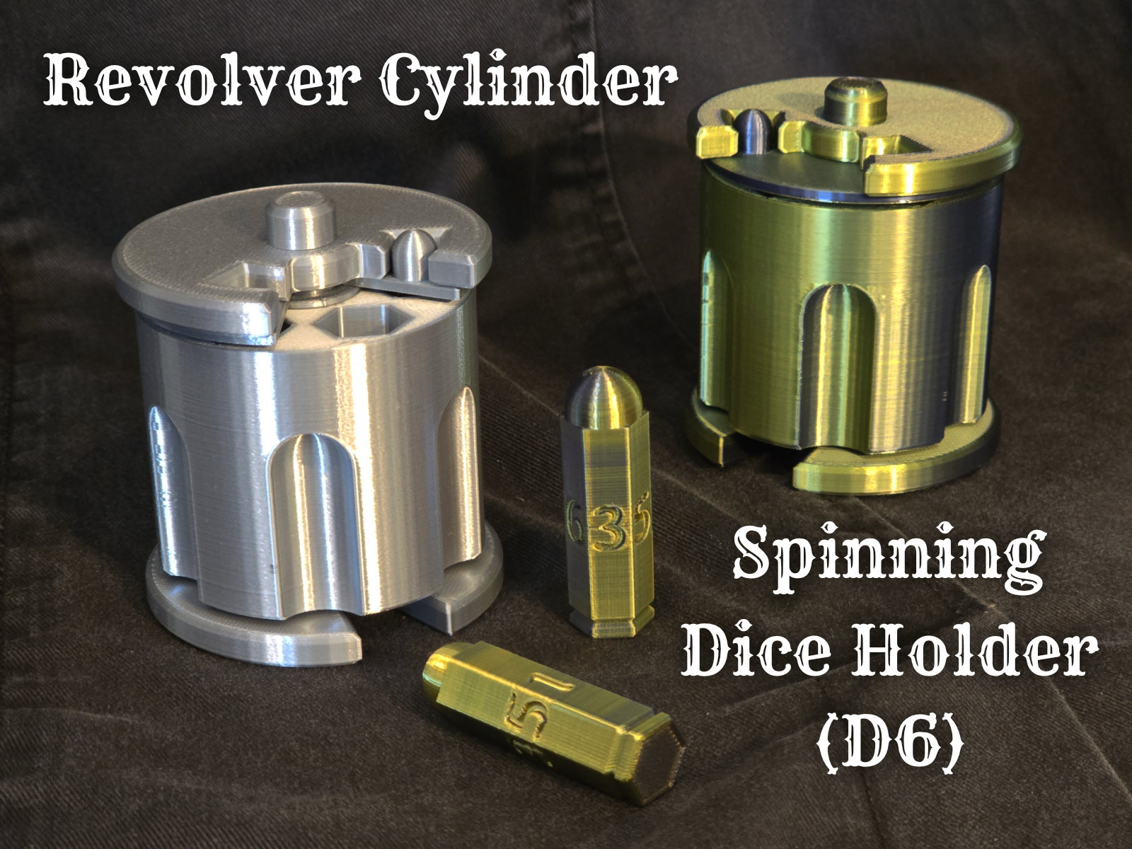 Revolver Cylinder Spinning Dice Holder (D6)