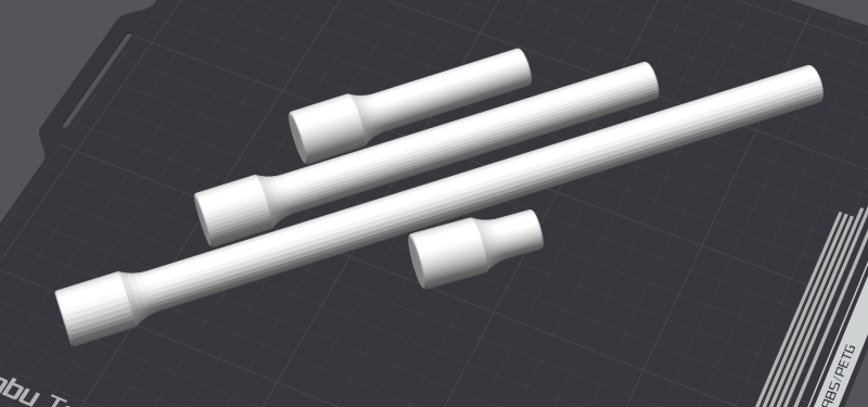 Parametric socket extensions 1/4 3/8 and 1/2 inch drive.