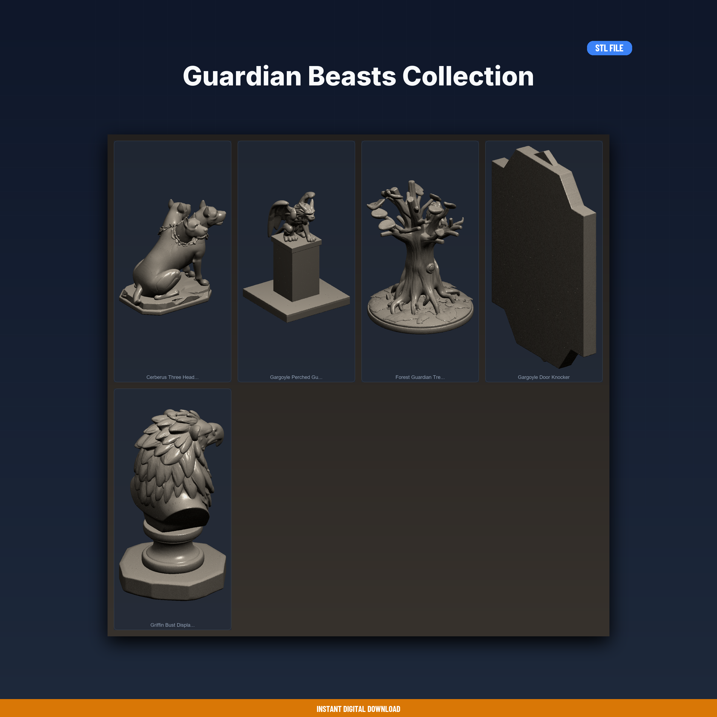 Guardian Beasts Collection - 5-Model STL Bundle
