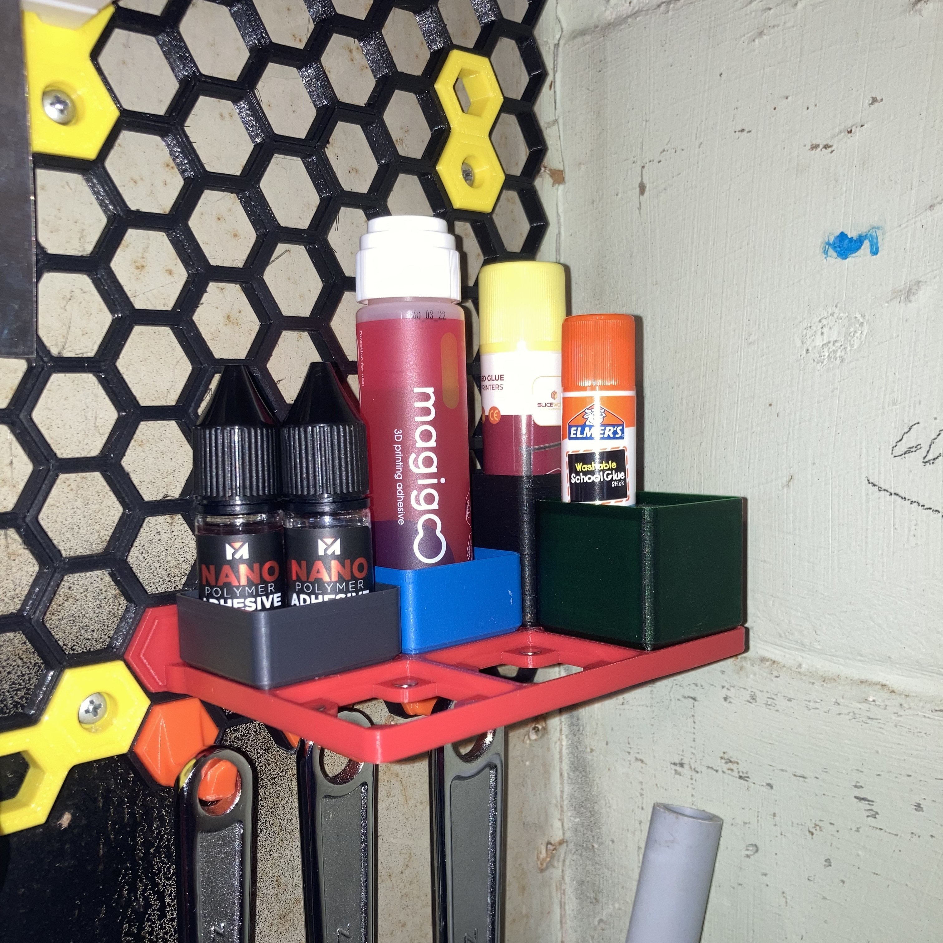 Honeycomb Wall Gridfinity Magnet Base 3D model thumbnail