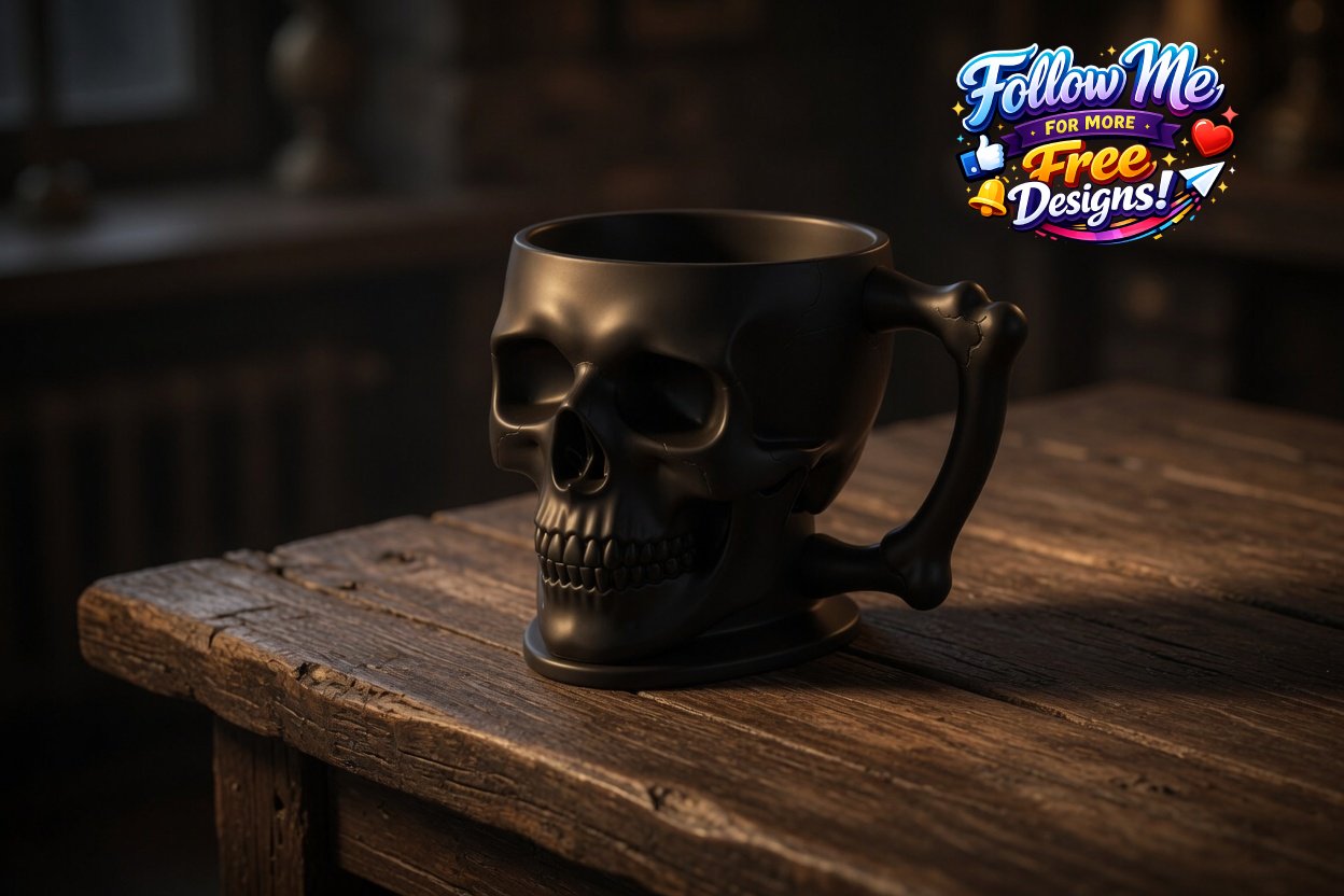 Skull Mug with Bone Handle