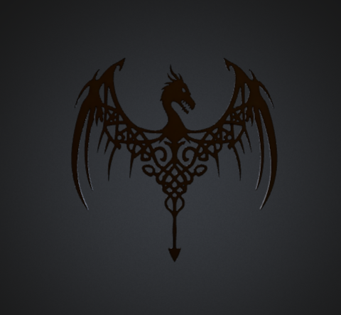 Gothic Dragon Wall Emblem – Fantasy Winged Dragon