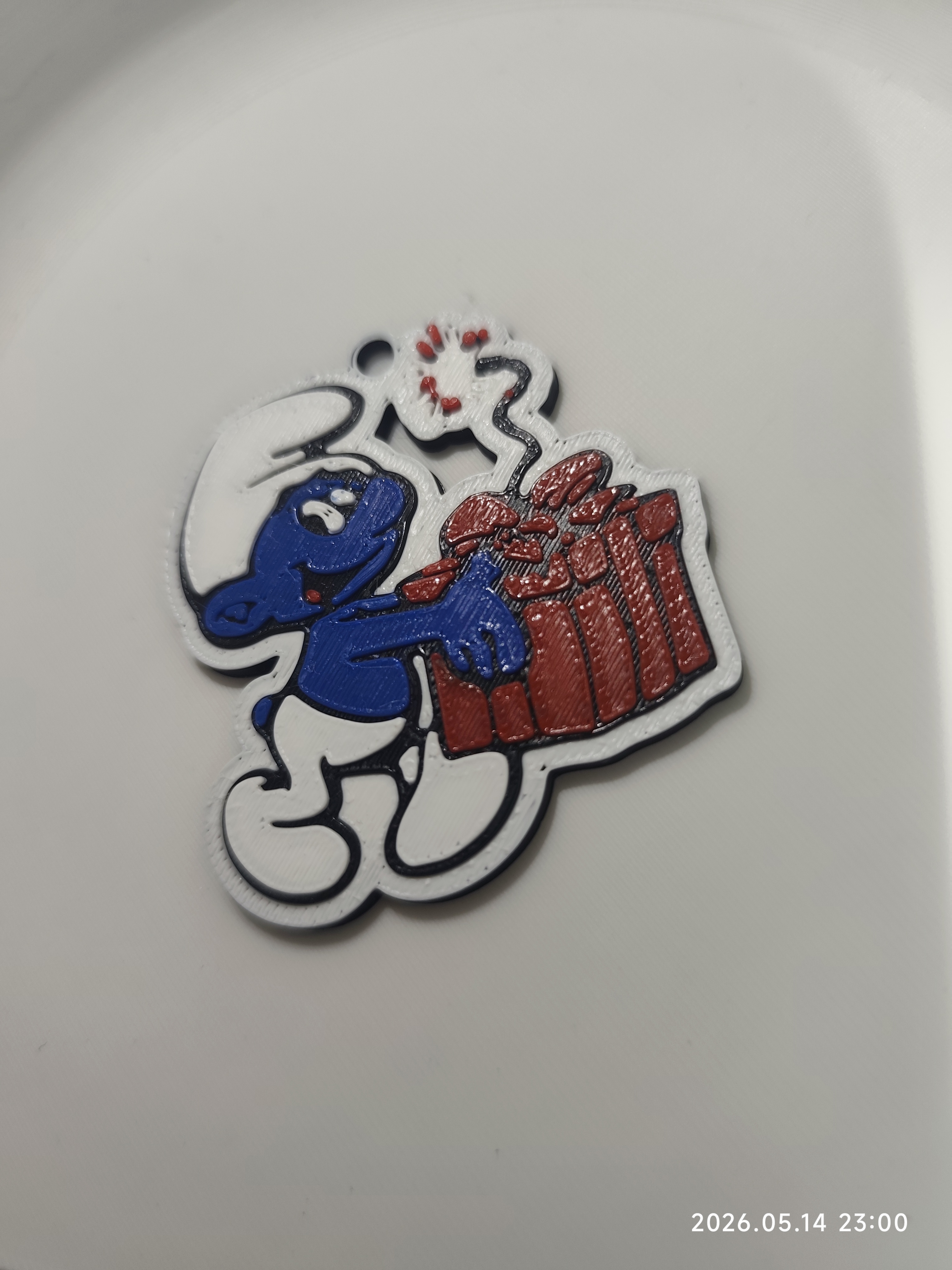 Jokey Smurf keychain