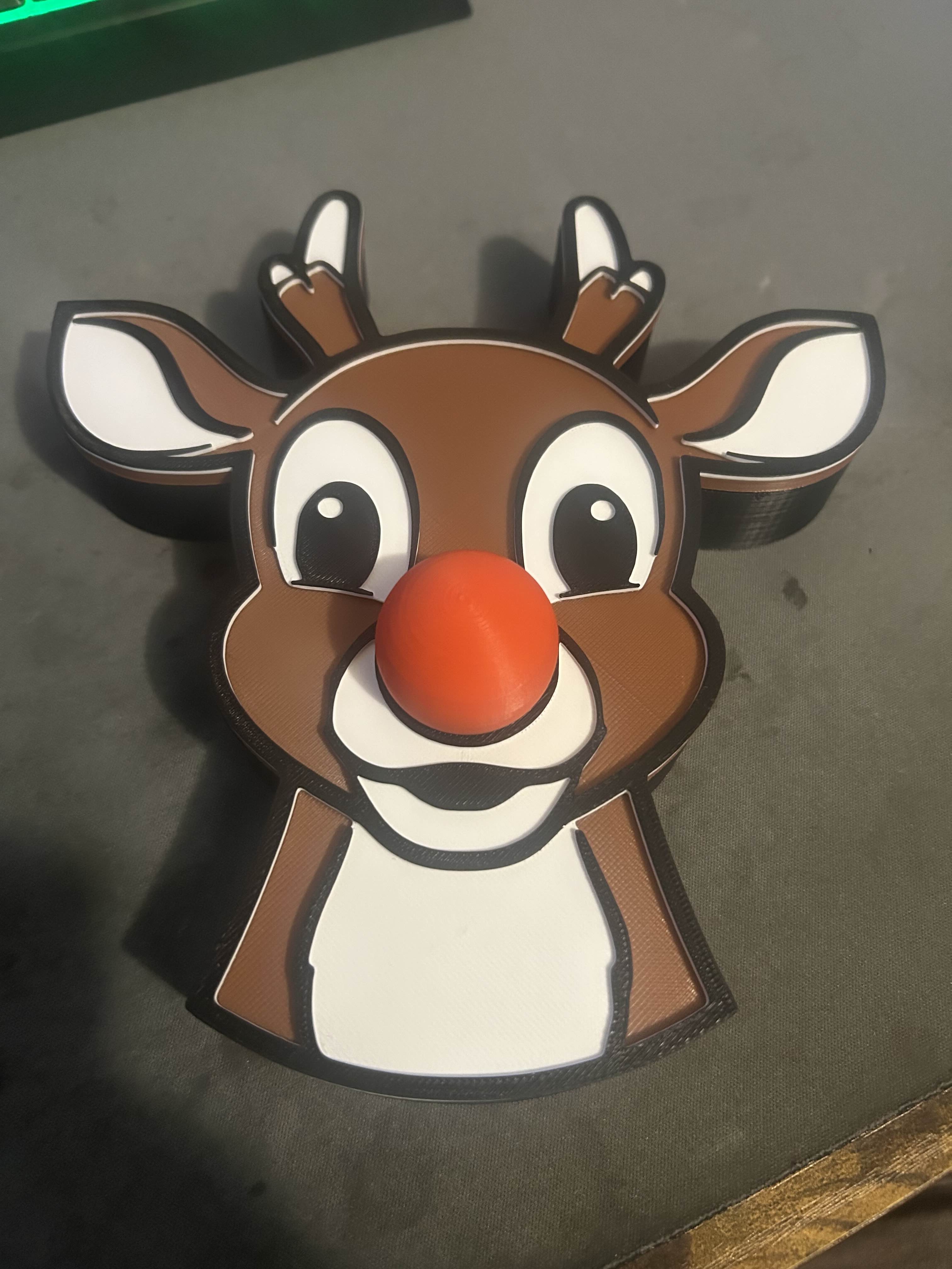Rudolph wall decoration with glowing nose