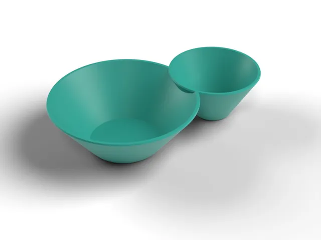Nut and Shell Bowl - Snack Bowl with a Side Bowl for Shells and Pits, No Supports (OpenSCAD)