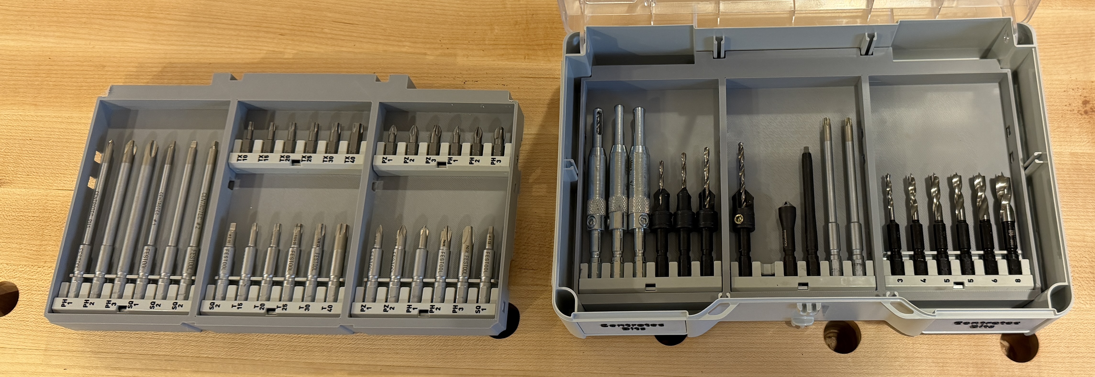 Systainer S trays for Festool bit holders.