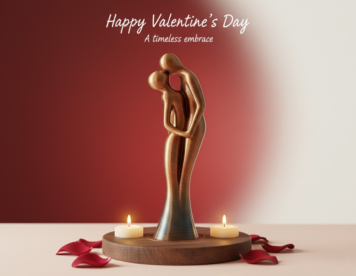 Timeless Embrace - Abstract Couple Sculpture