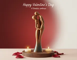 Timeless Embrace - Abstract Couple Sculpture