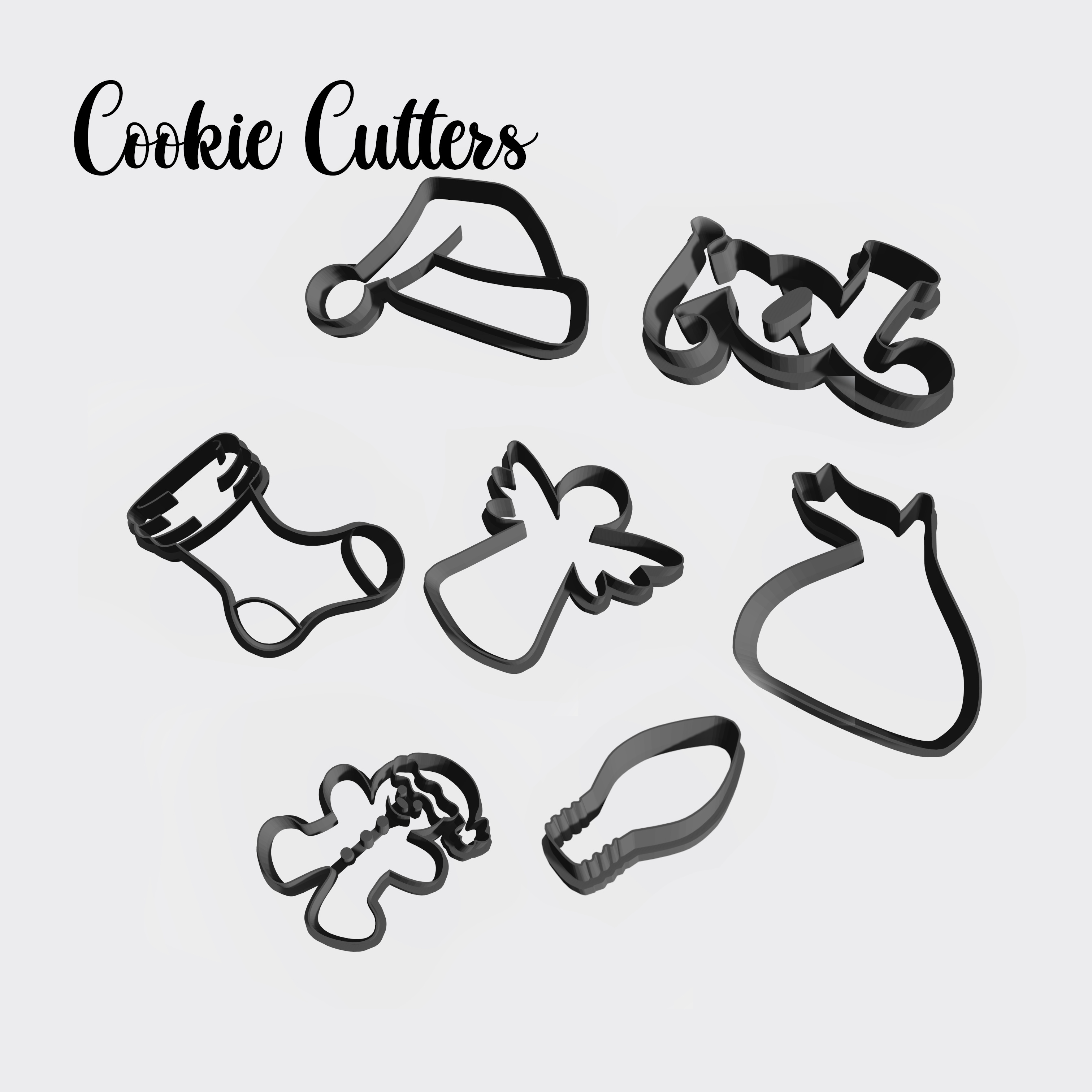 7 Cookie Cutters in Different Sizes