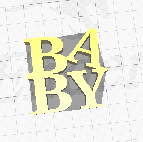 Baby word art, Robert indiana inspired sculpture