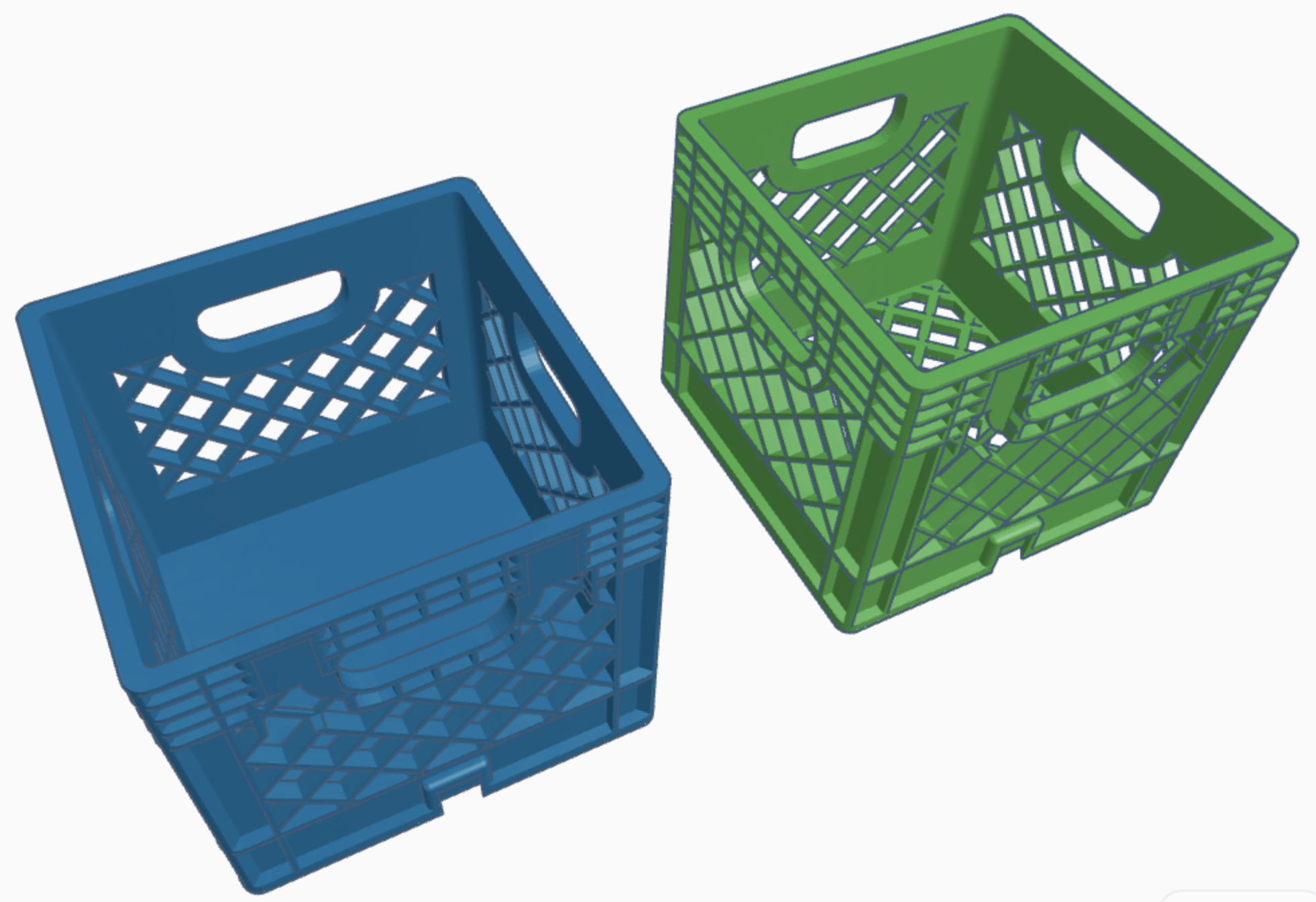 Milk Crate for Skadis - no supports 3D model thumbnail