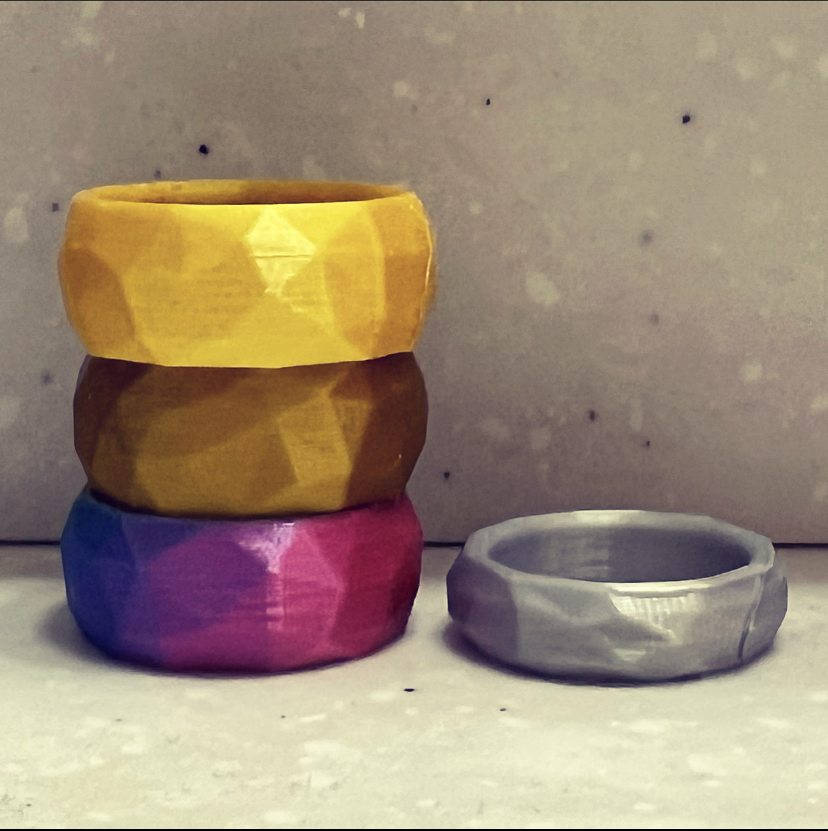 Miniatura 2 do modelo 3D Wide Low Poly Ring