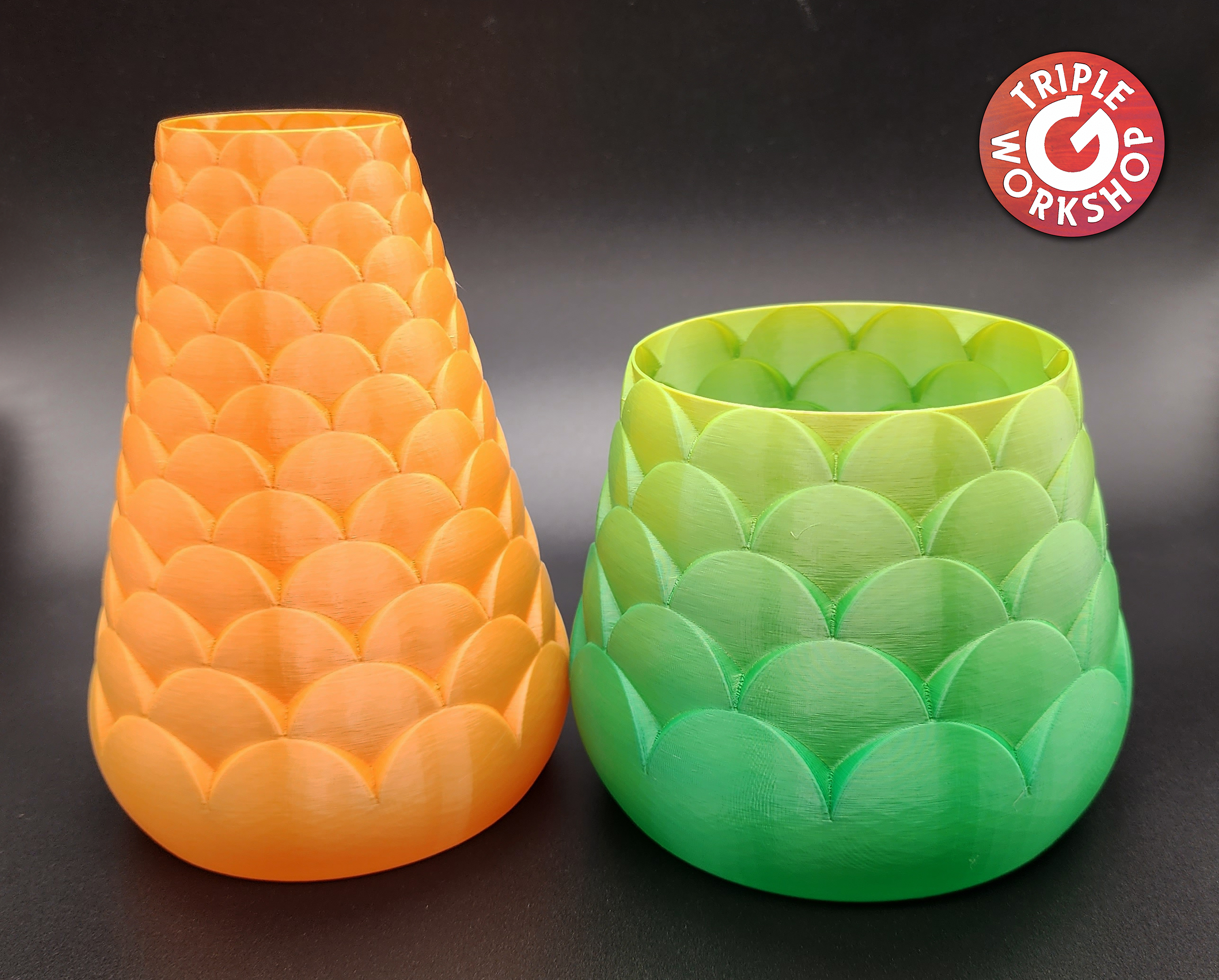 Fish Scale Spiral Vases