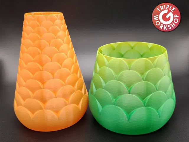 Fish Scale Spiral Vases