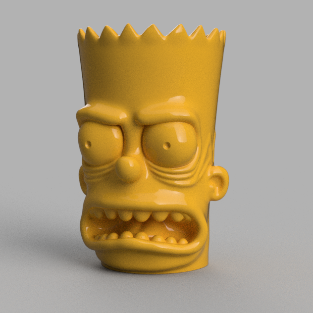Spiky Yellow Cartoon Head Pen Holder Plant Pot