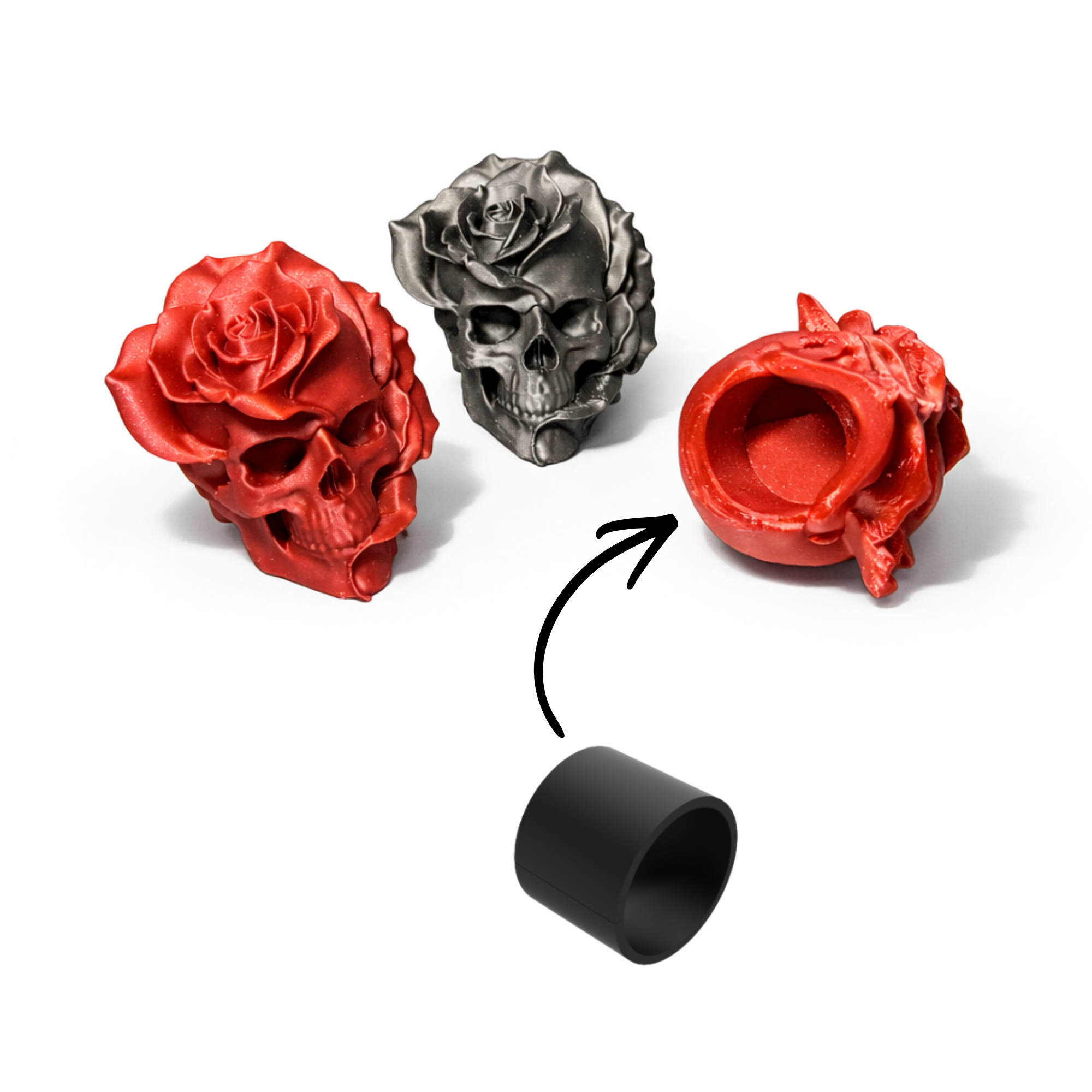 SKELETON HEAD ROSE - WINE BOTTLE LID / THE PERFECT WINE BOTTLE GIFT UPGRADE / PRESENT / GOTHIC — miniatura 10