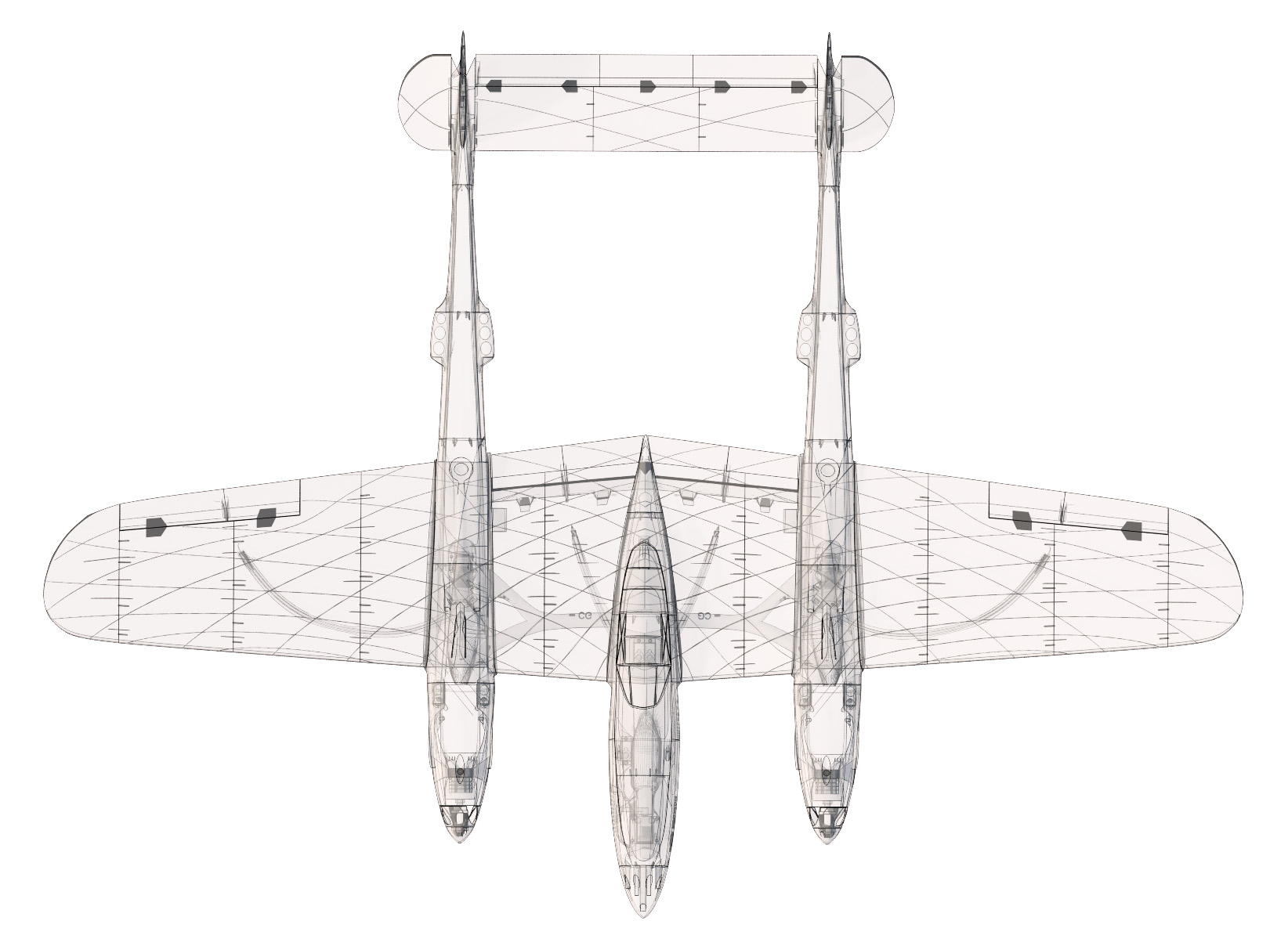 lockheed-p38-lightning-von-3dlabprint-kostenloses-stl-modell-herunterladen-printables