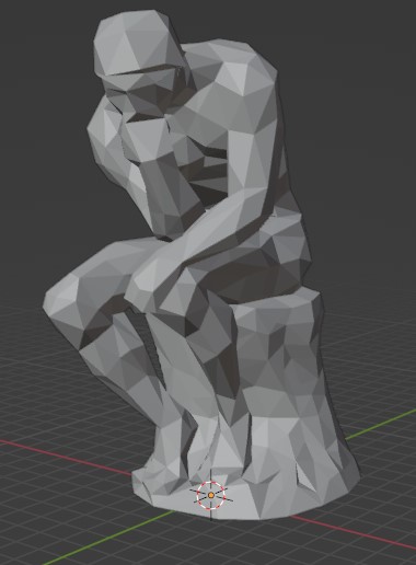 low poly thinker