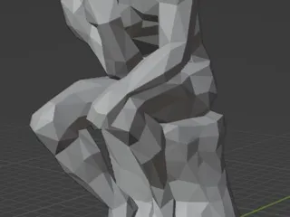 low poly thinker by melzein | Download free STL model | Printables.com