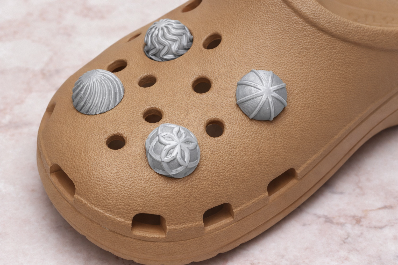 Geometric Half‑Sphere Clog Charms – 3D‑Printed Elegance