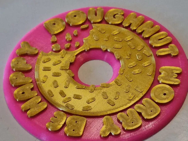 Coaster for a mug or beer, dougnut be worry be happy, two-color