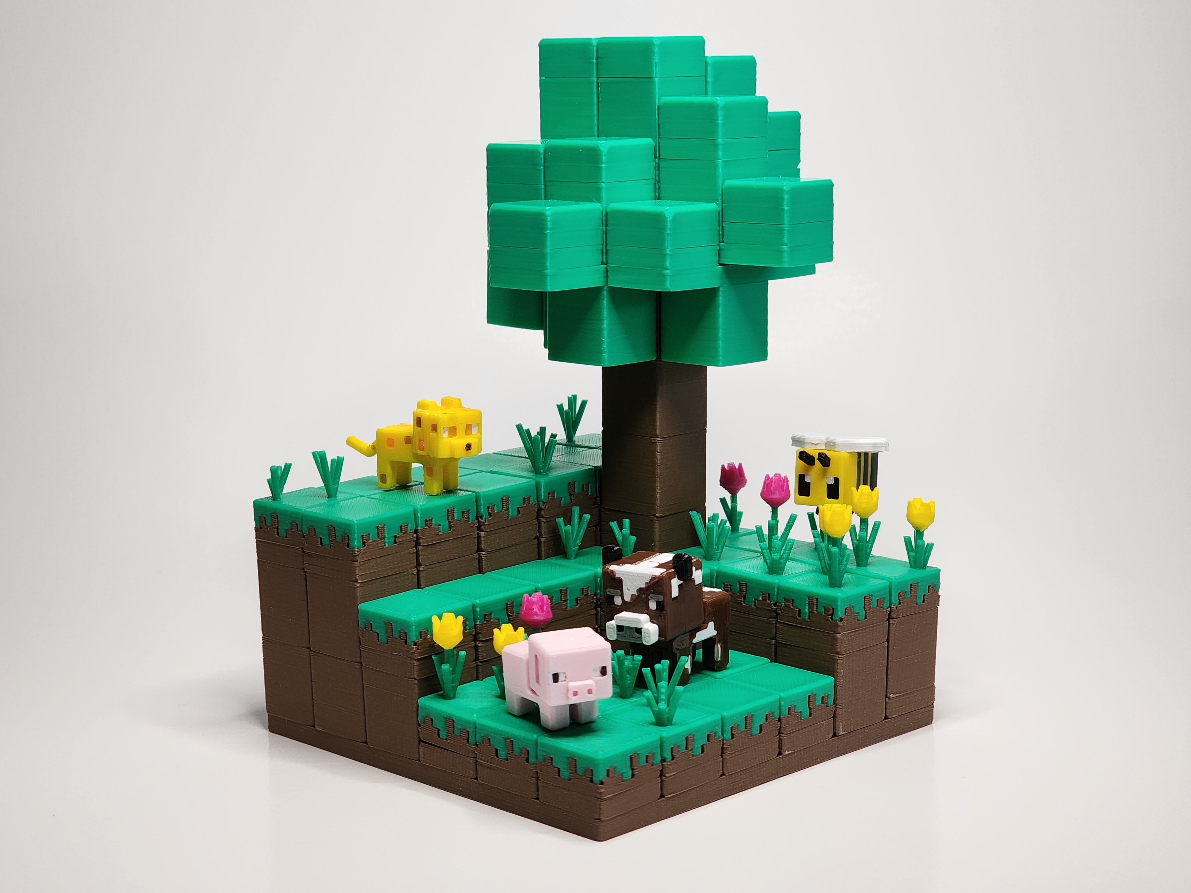 Minecraft-inspired Cow Mini Figure Kit Card  Keychain By Chiz 