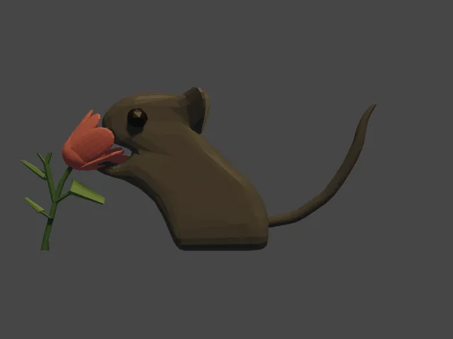 flower sniffing mouse