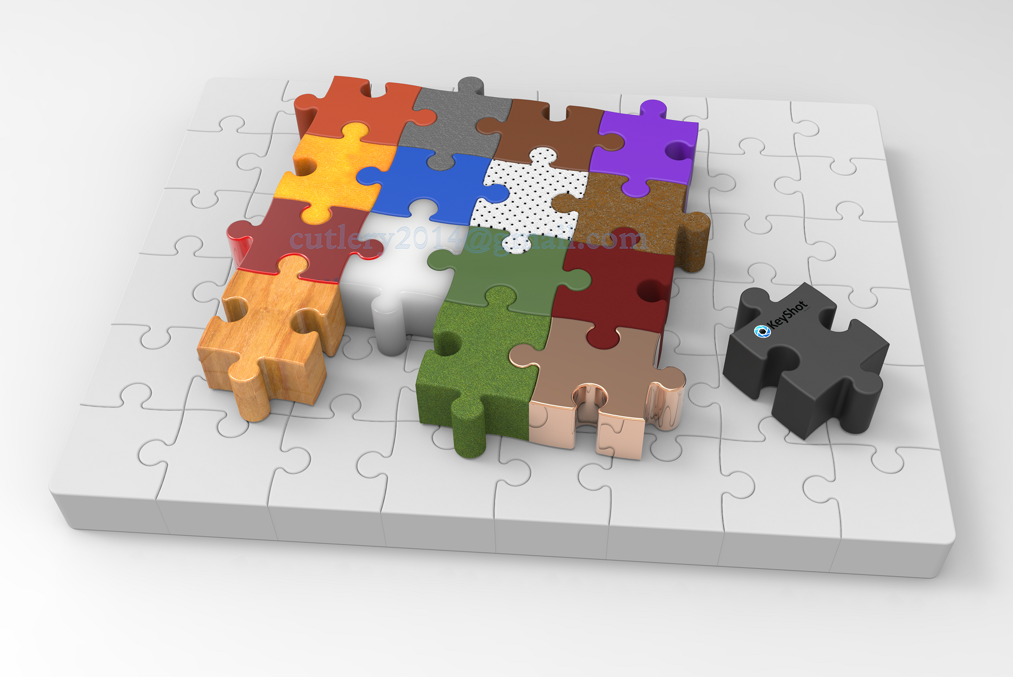 Puzzle mit 4 verschiedenen Teilen by geo Download free STL model Puzzle mit 4 verschiedenen Teilen by geo Download free STL model