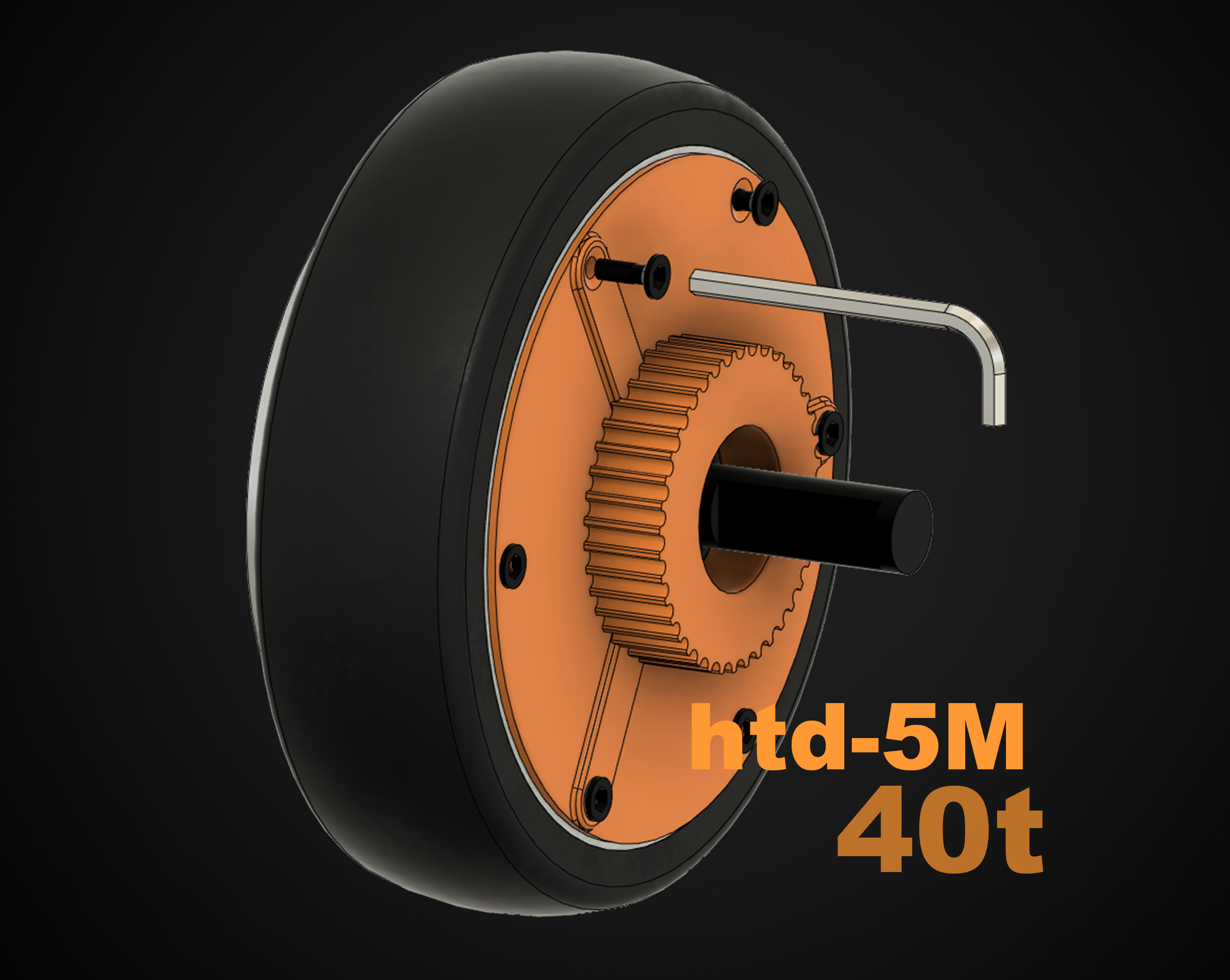 6,5″ hoverboard hub motor HTD5M 40t pulley