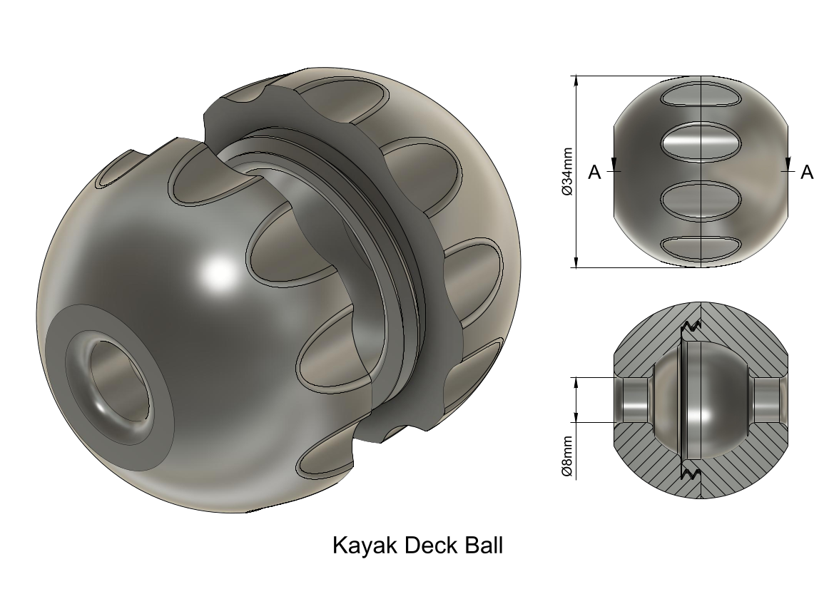 Miniatura 2 do modelo 3D Kayak Deck Ball