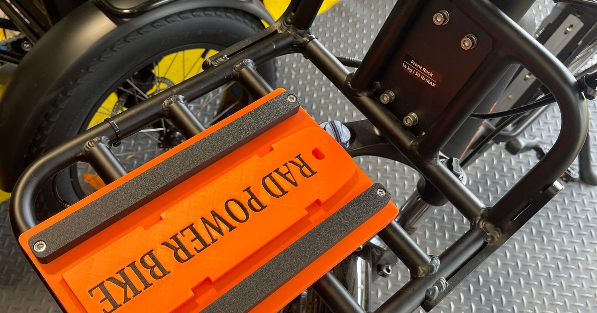 RAD POWER BIKE BATTERY MOUNT FOR FRONT/REAR RACK by BUDS3D Download free STL model