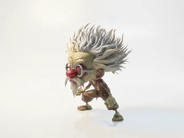 Spiky Haired Character Figurine Collectible 3D Printable