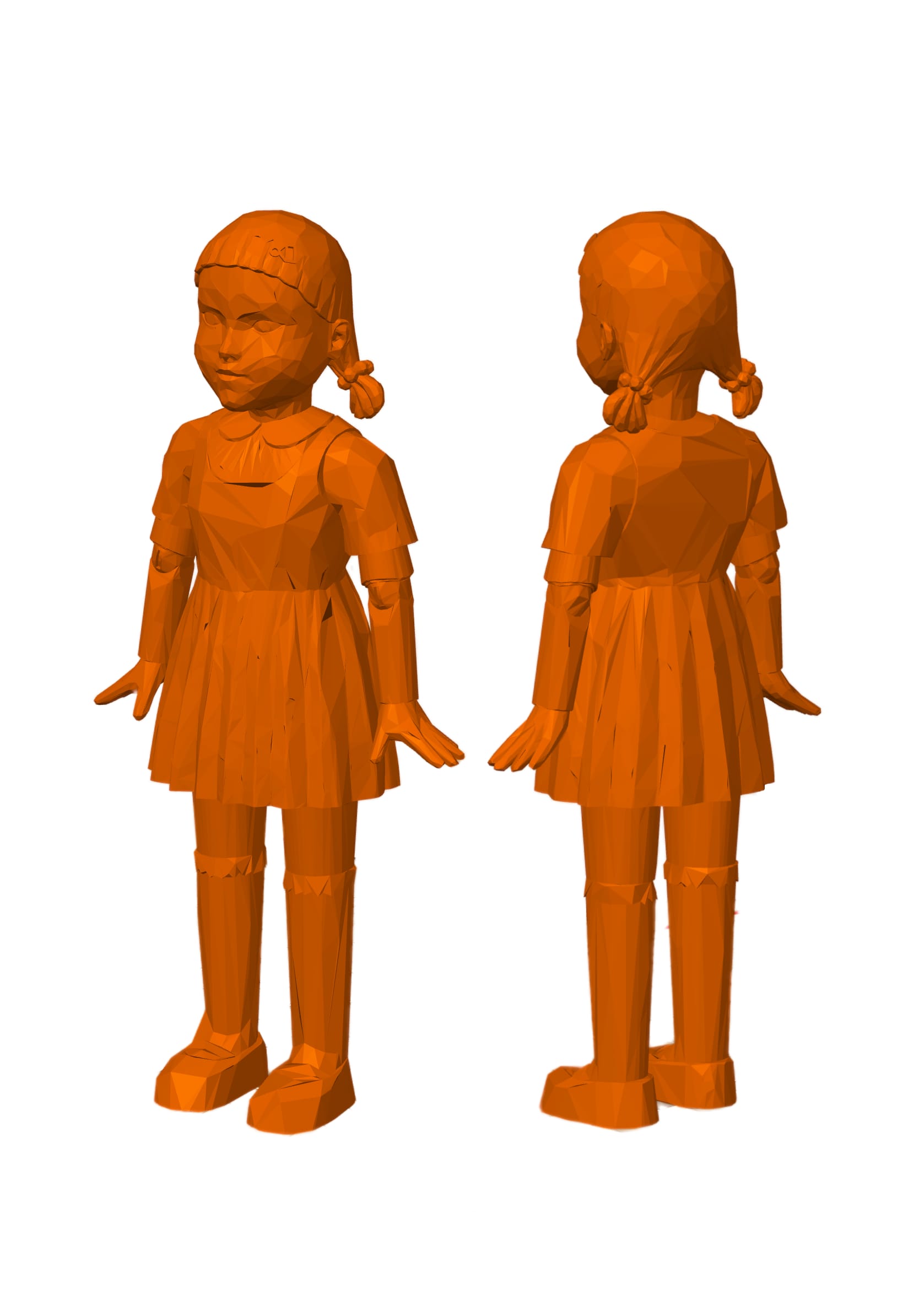 Low Poly Squid Game Doll - Younghee (Red light - Green light)