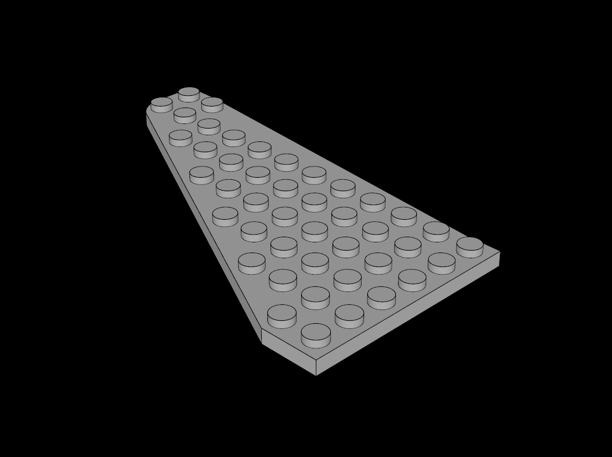 Lego Compatible (3585.dat) Wing  7 x 12 Right