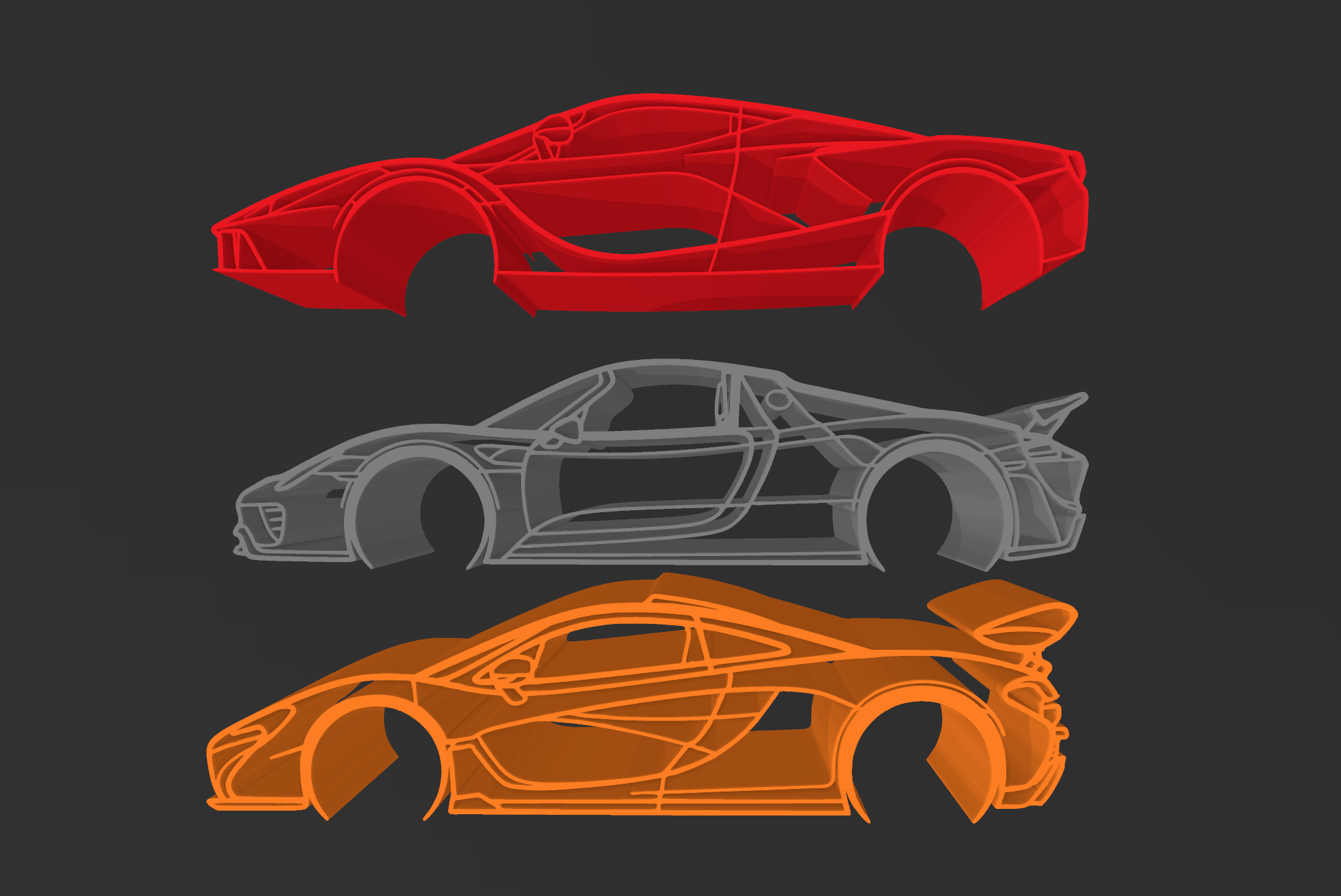 The Holy Trinity of Hybrid Hyper Cars 3D model thumbnail