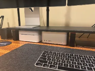 Vari Standing Desk Monitor Riser Riser for Mac Studio.