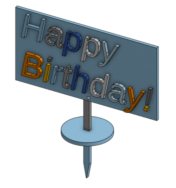 simple 'Happy Birthday!' cake topper          (Small format)