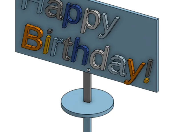 simple 'Happy Birthday!' cake topper          (Small format)