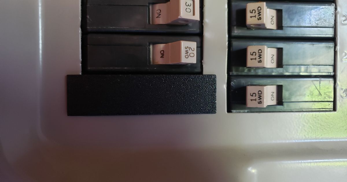 Circuit Breaker Panel Slot Cover by Always Be Printing Download free