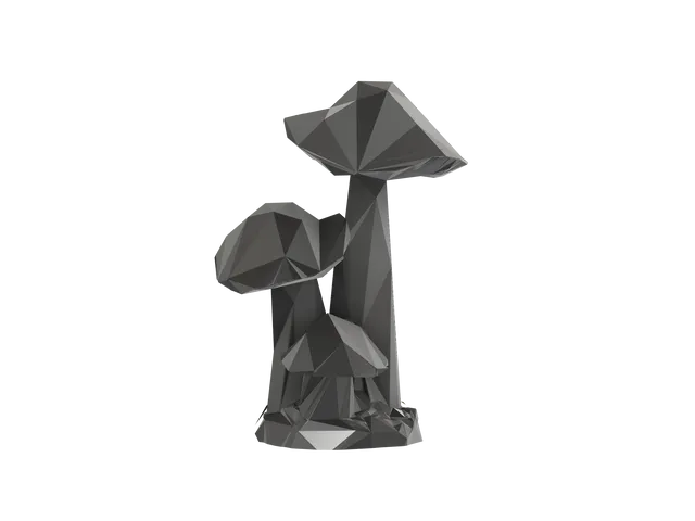 Low poly mushrooms