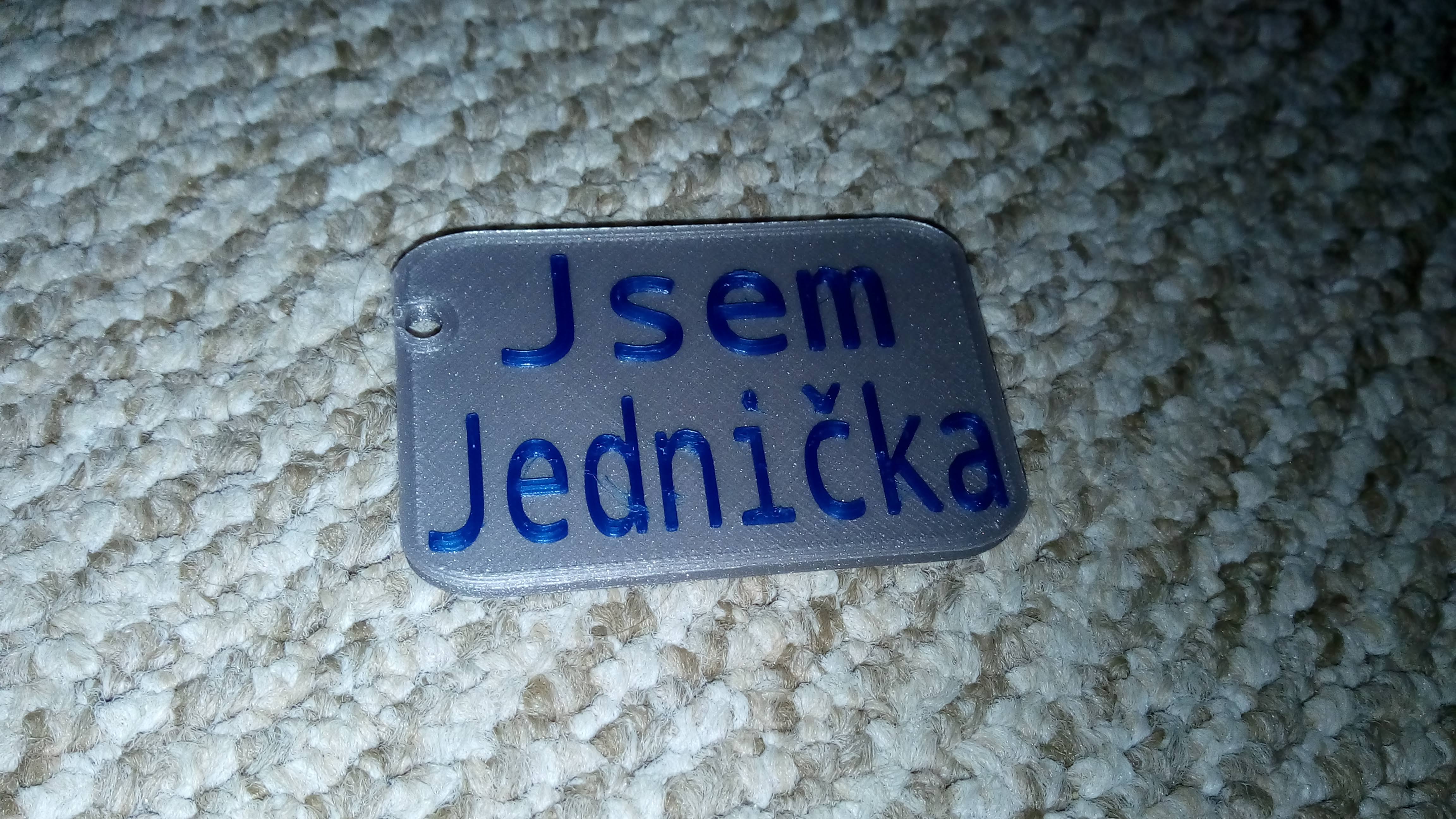 Klíčenka ,,Jsem Jednička"