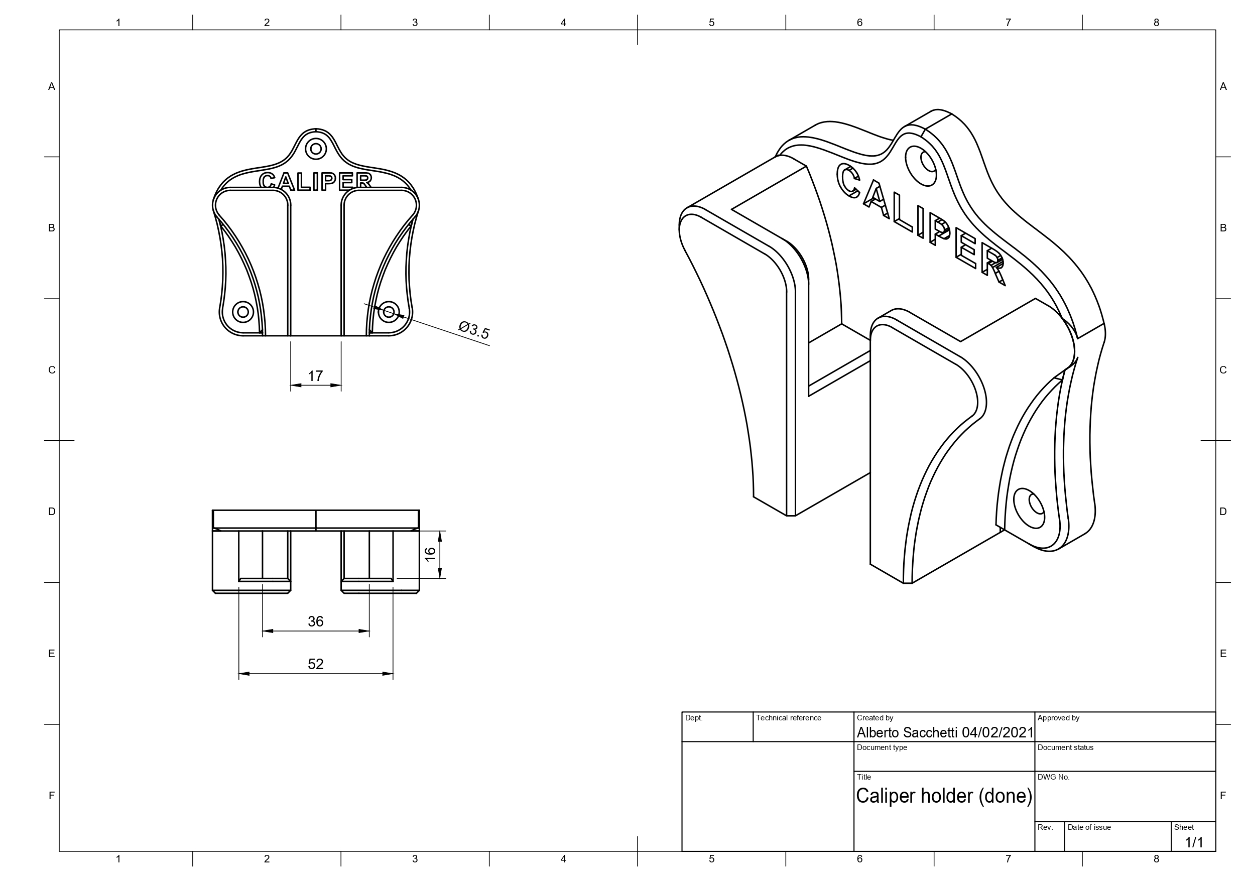Miniatura 4 do modelo 3D Digital Caliper Holder