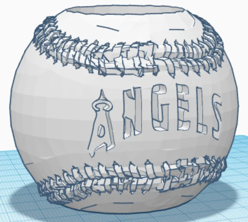 Angels Baseball Pencil Cup by Noah Adding, Download free STL model