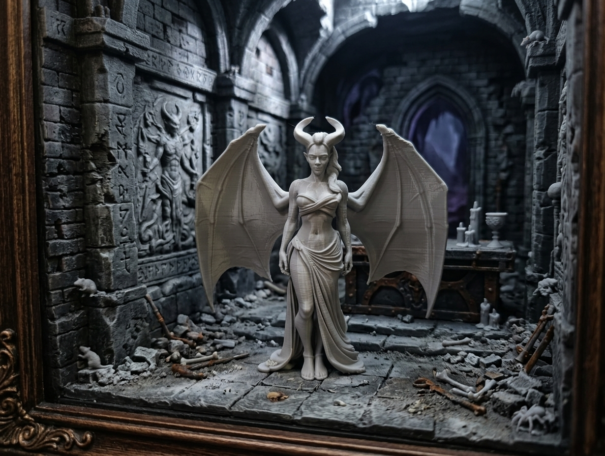 Winged Succubus - Demonic Priestess Statue