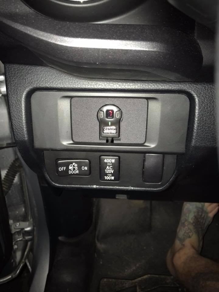 Tacoma centered Sprint Booster cubby plate