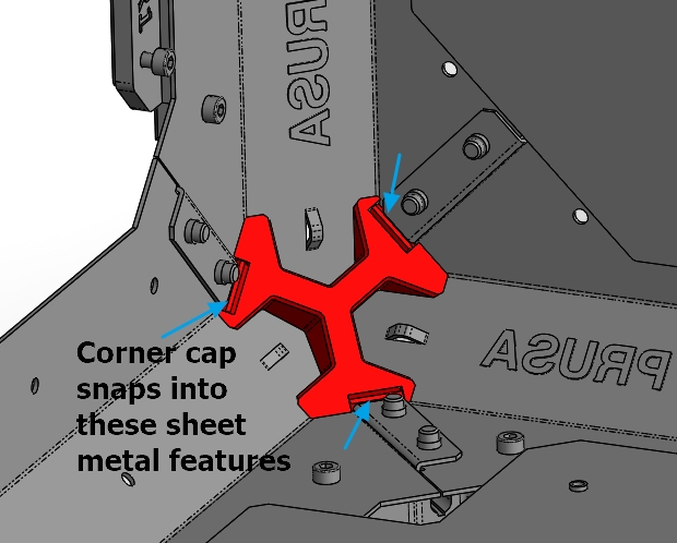 #0084 Original Prusa Enclosure (OPE) - Corner Caps (from the Inside)