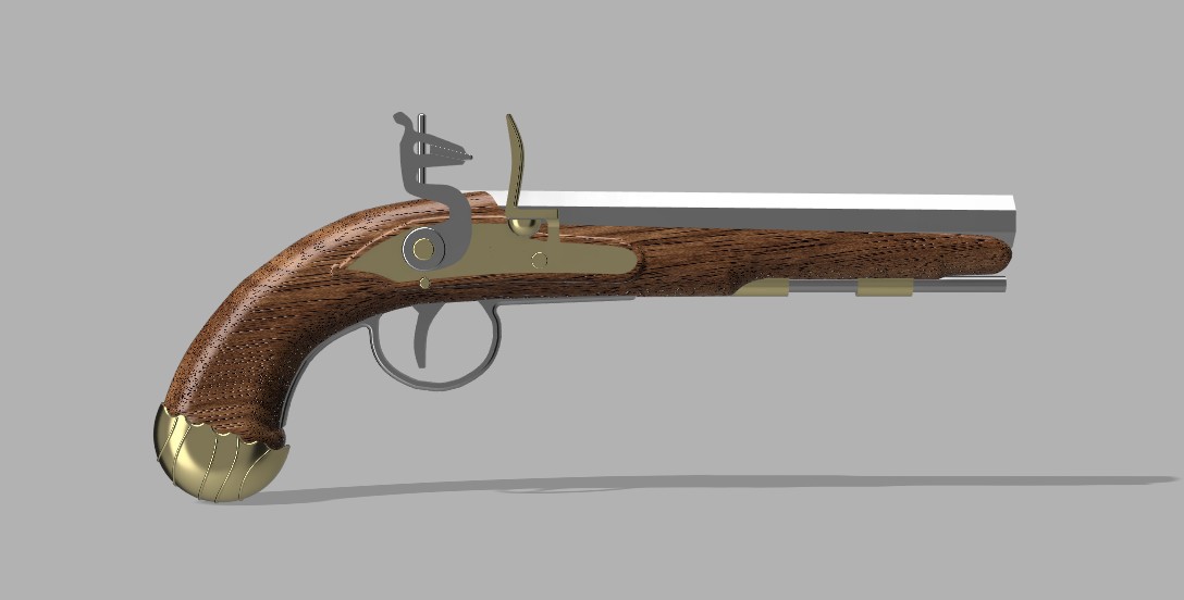 Flintlock Pistol - Elastic Band Hammer