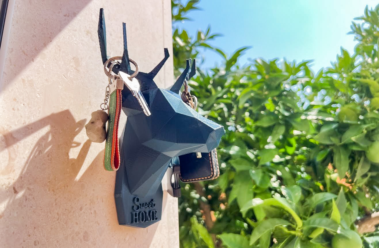 Low poly deer - wall key hanger